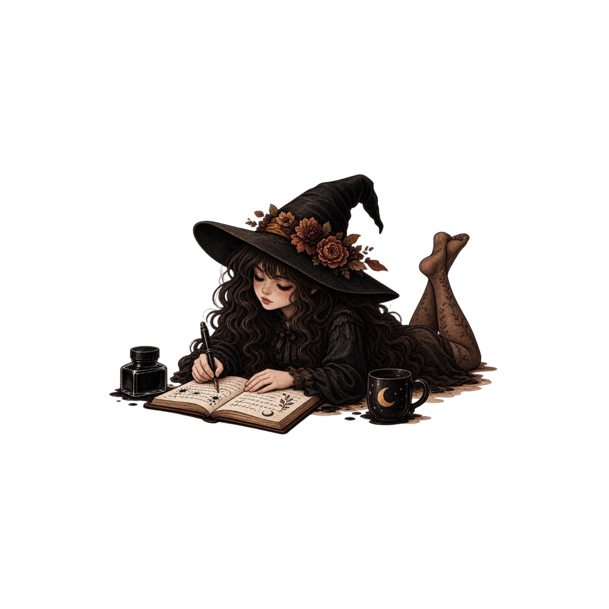 Brunette Witch Journaler