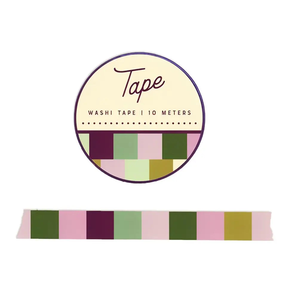 Green and Purple Block Washi Tape