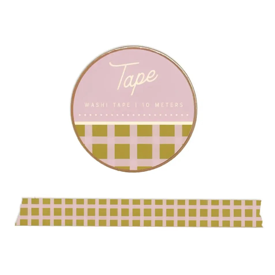 Green and Purple Gingham Washi Tape