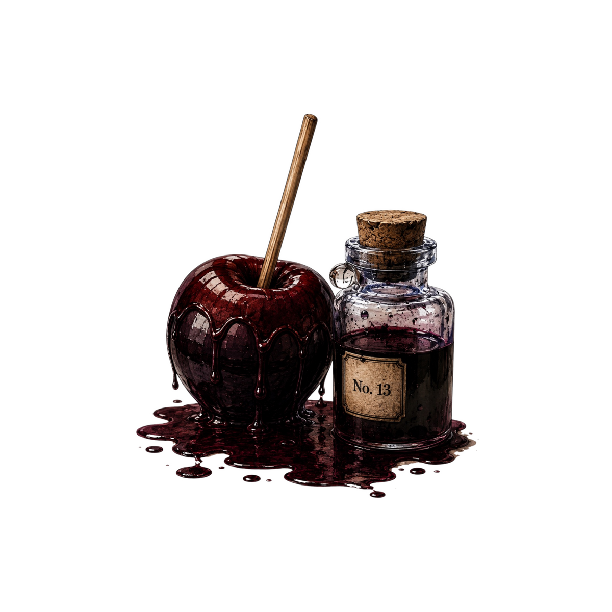 Ink Dipped Caramel Apple